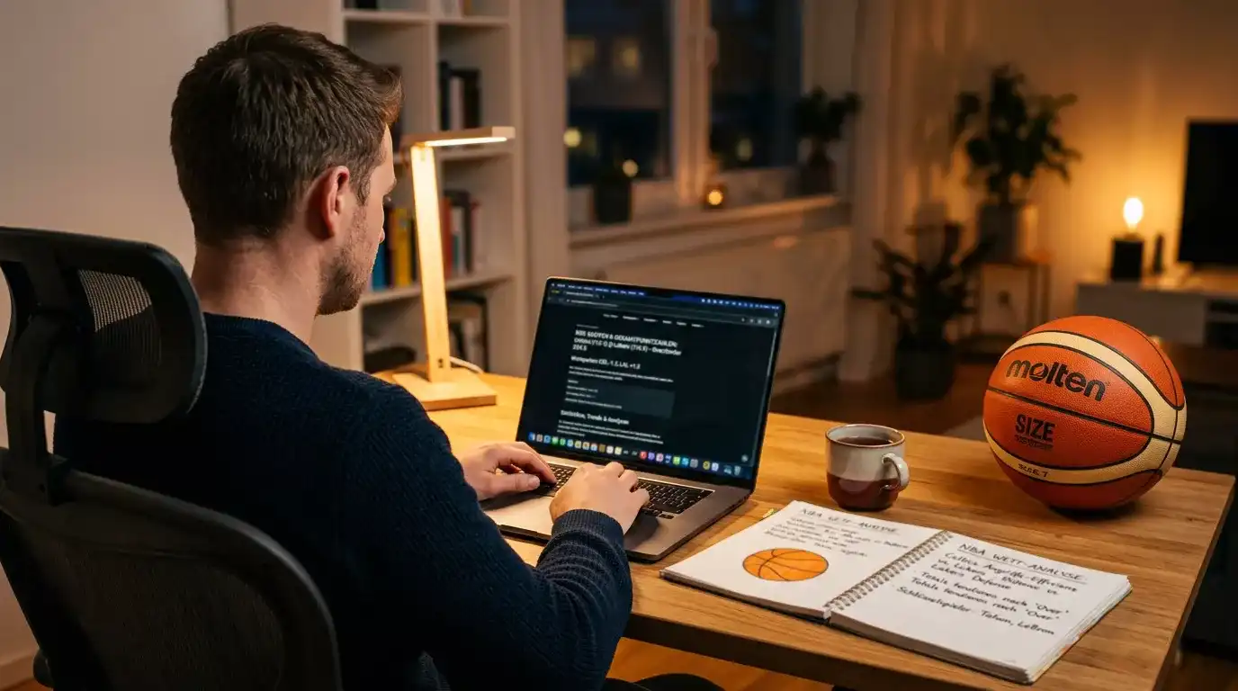 Deutscher NBA-Tipper analysiert Spread- und Total-Linien am Schreibtisch