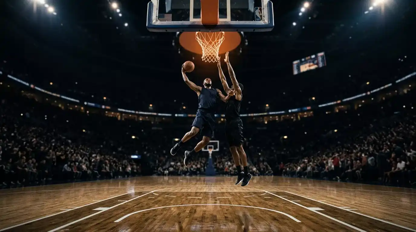 NBA-Spielszene auf dem Parkett — Spread, Total und Player Props als Kernmärkte